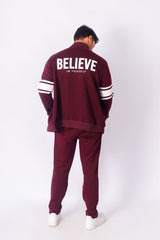 Maroon Zipper Jacket + Trouser Set