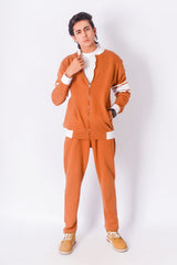 Brown Zipper Jacket + Trouser Set