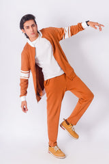 Brown Zipper Jacket + Trouser Set