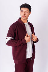 Maroon zipper jacket