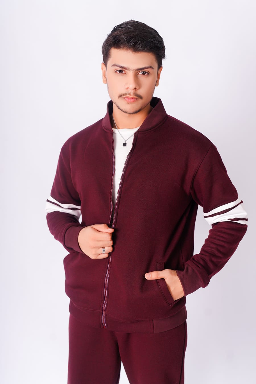 Maroon zipper jacket