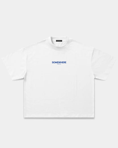 Some Where Oversized Boxy-Fit T-shirt (White)