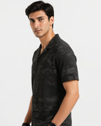 Black Camouflage Cuban Shirt