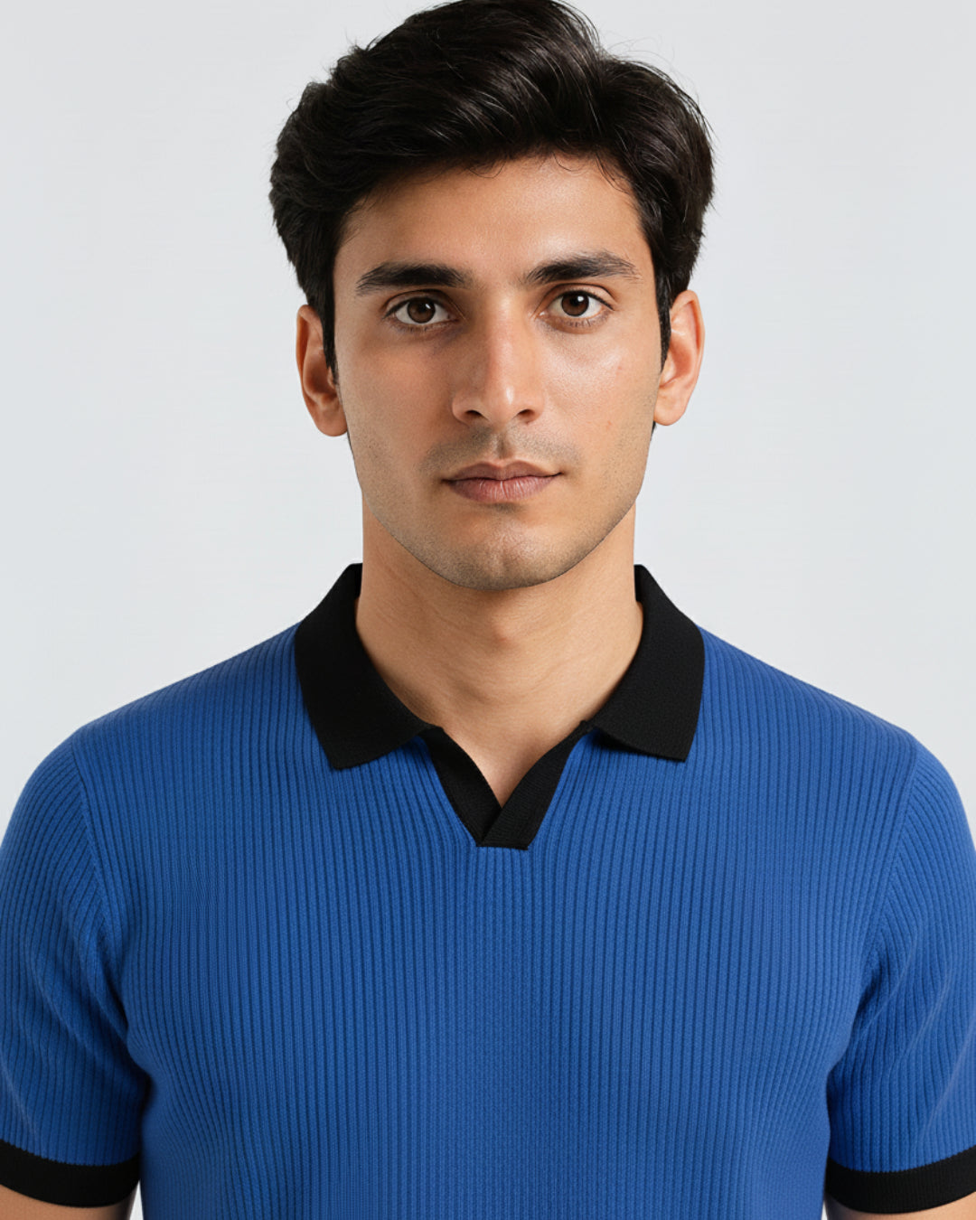 Knitted Royal Blue Johnny Collar