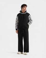 Black Pattern Hoodie Tracksuit