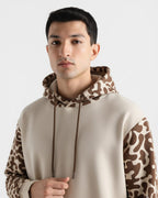Beige Pattern Hoodie