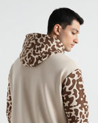 Beige Pattern Hoodie Tracksuit