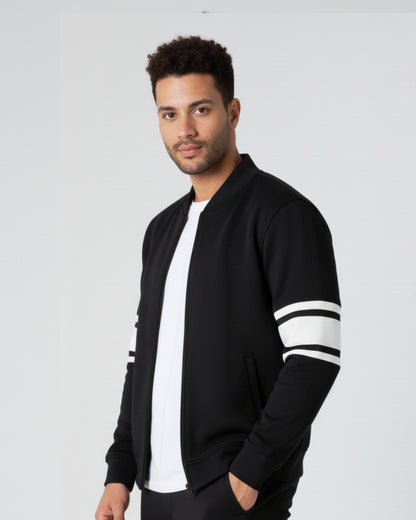 Black Zipper Jacket + Trouser Set