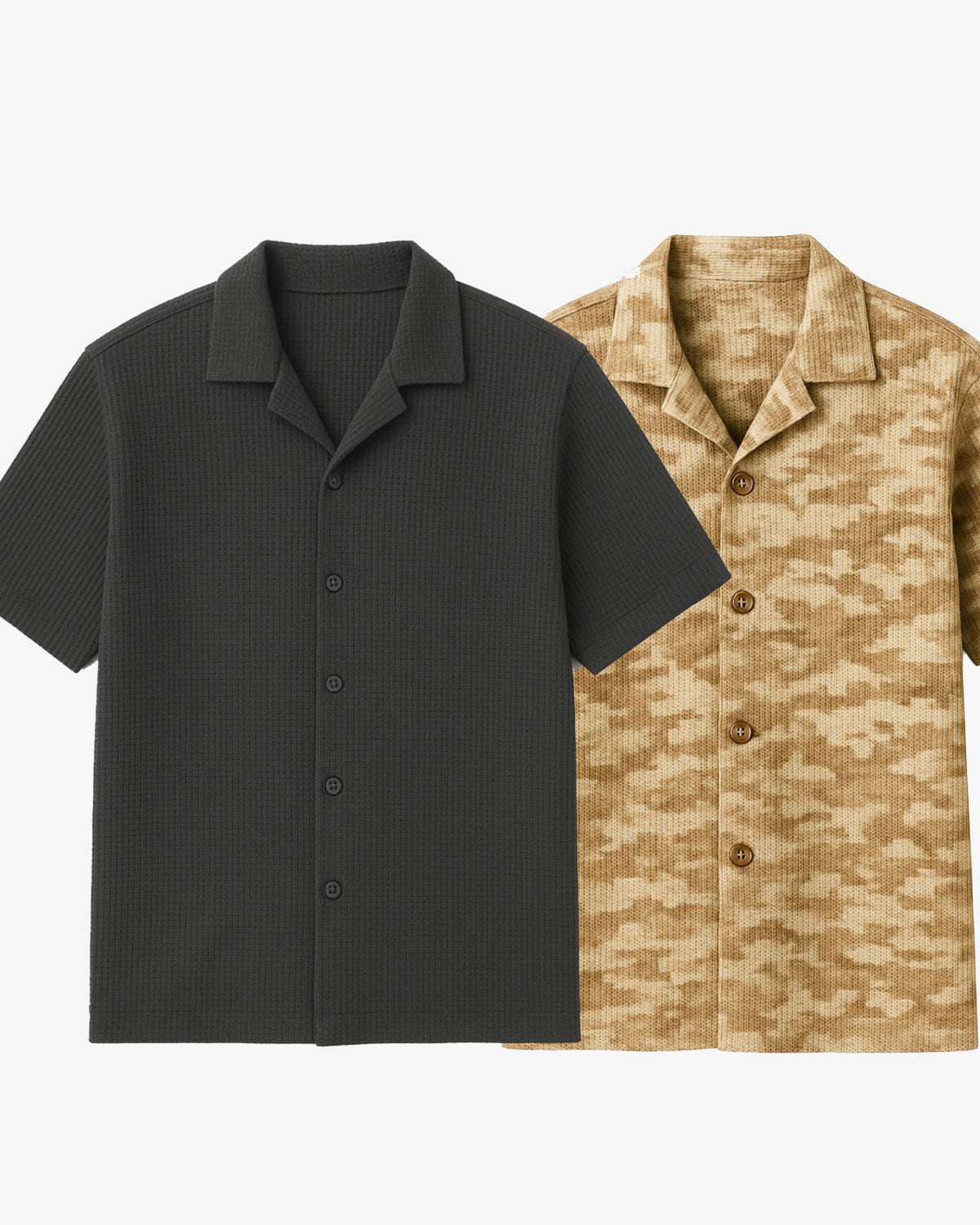 Pair Of 2 Shirt Charcol & Brown