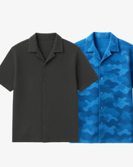 Pair Of 2 Shirt Charcol & Blue