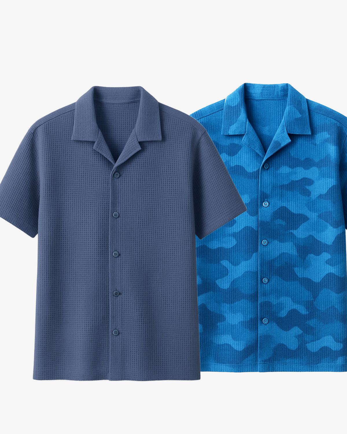 Pair Of 2 Shirt Pale Blue & Blue