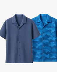Pair Of 2 Shirt Pale Blue & Blue