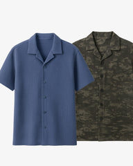 Pair Of 2 Shirt Pale Blue & Black