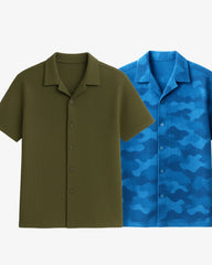 Pair Of 2 Shirt Green & Blue