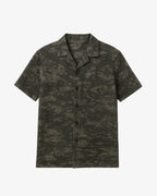 Black Print Texture Cuban Shirt + Trouser Set