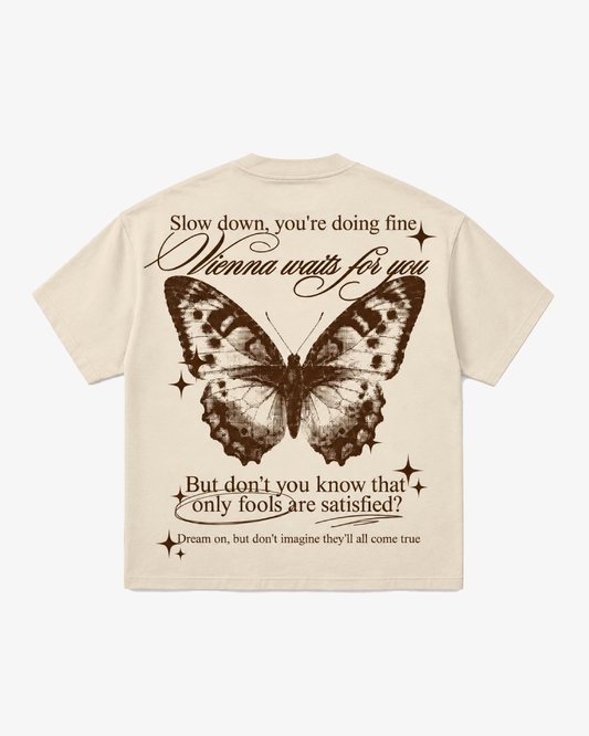 Brown Butterfly Oversized Boxy-Fit T-shirt