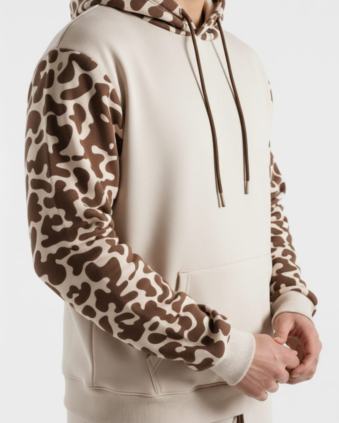 Beige Pattern Hoodie