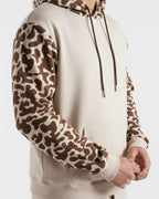 Beige Pattern Hoodie Tracksuit