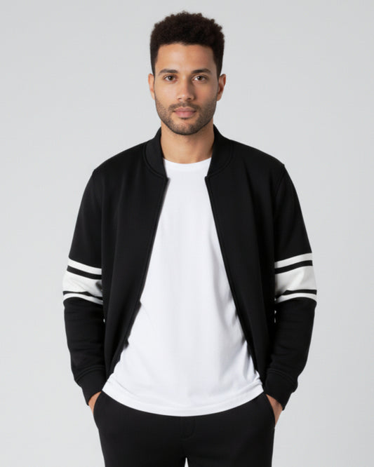 Black Zipper Jacket + Trouser Set