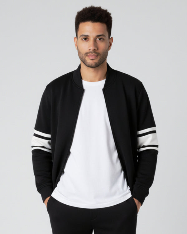 Black Zipper Jacket + Trouser Set