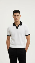 White Texture Johny Collar