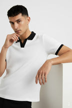 White Texture Johny Collar