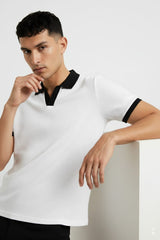 White Texture Johny Collar