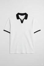 White Texture Johny Collar