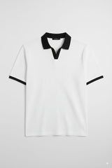 White Texture Johny Collar