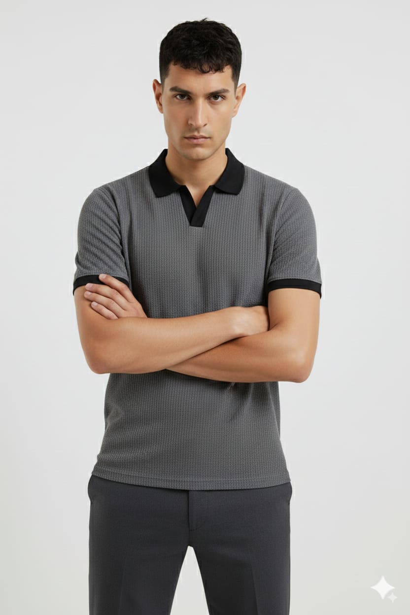 Charcol Texture Johny Collar