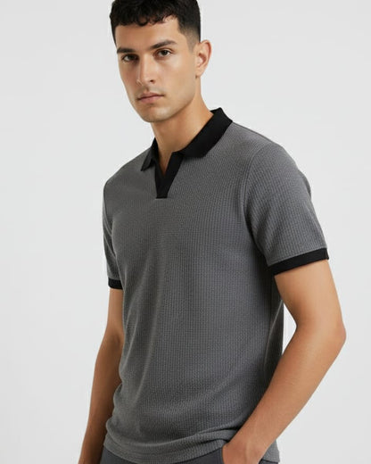 Knitted Charcol Johny Collar