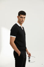 Black Texture Johny Collar