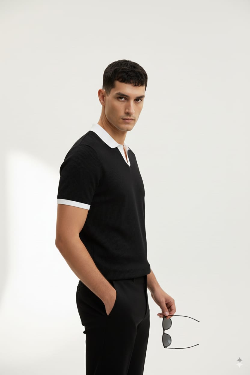 Black Texture Johny Collar