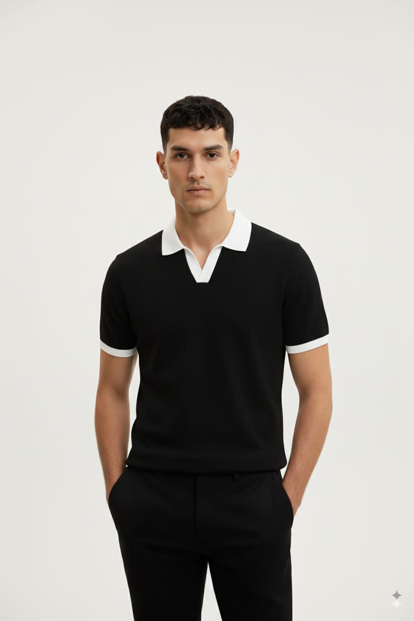 Black Texture Johny Collar