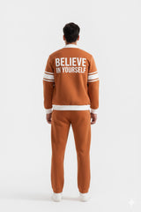 Camel Brown Zipper Jacket + Trouser Set