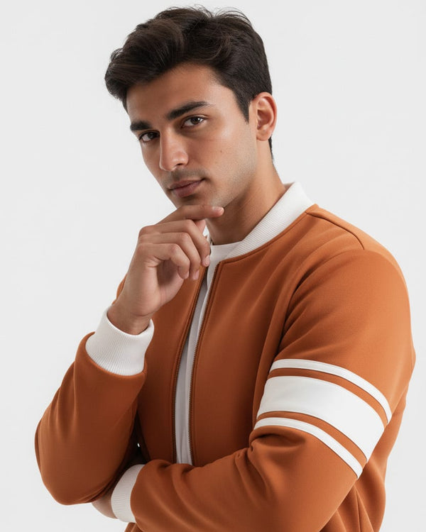 Camel Brown Zipper jacket