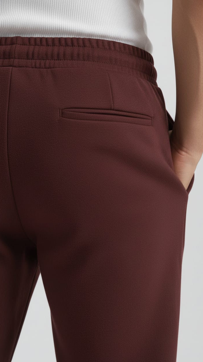 Maroon Straight Trouser Pant