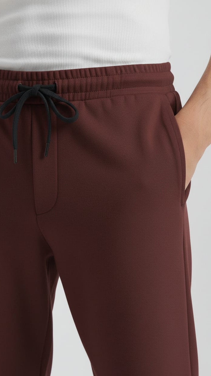Maroon Straight Trouser Pant