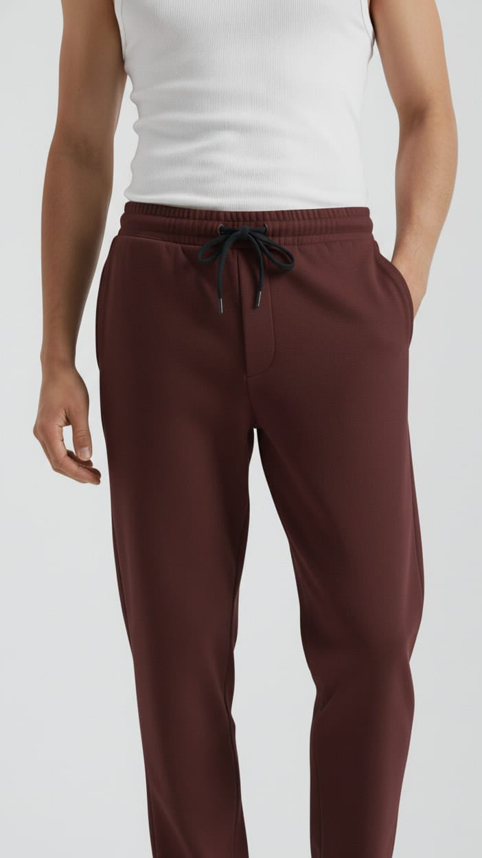 Maroon Straight Trouser Pant