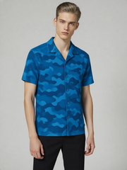 Blue Army Cuban Shirt + Trouser Combo Set
