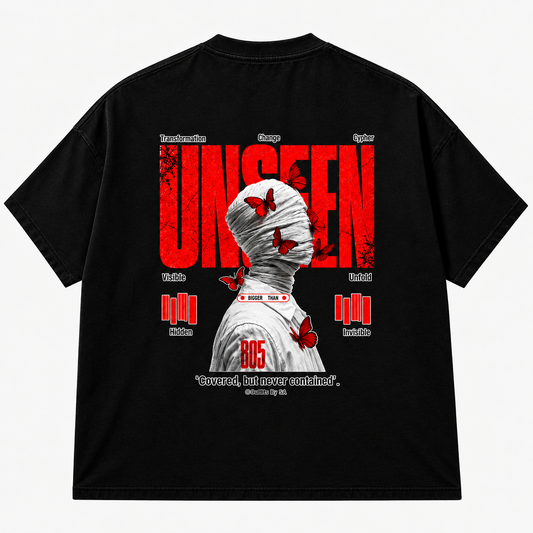Unseen Oversized Boxy-Fit Black T-shirt