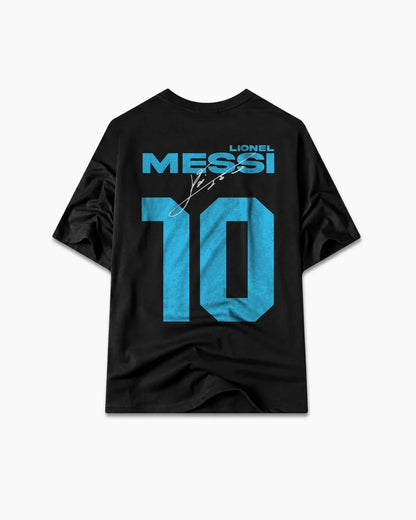 Messi Jersey Oversized Boxy-Fit T-shirt (Black)
