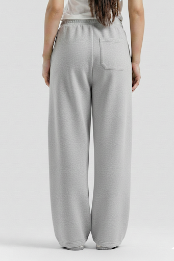 Heather Grey Straight Baggy Trouser