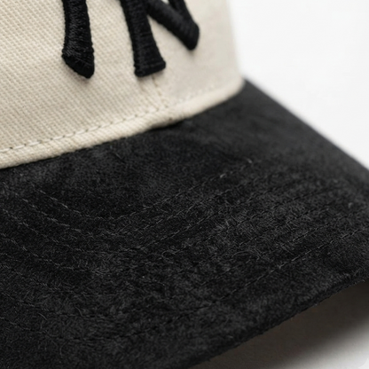 NY Black/Off-White Suede Cap