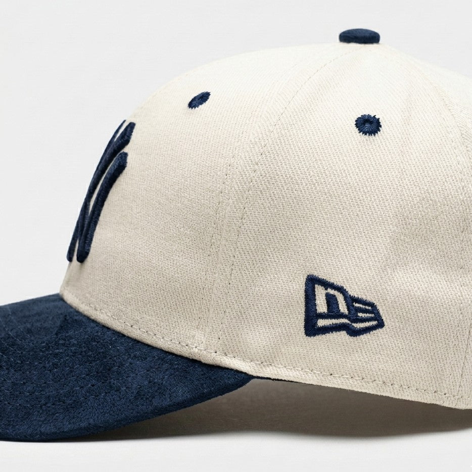NY Blue/Khaki-White Suede Cap
