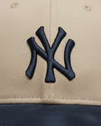 NY Blue/Khaki-White Suede Cap