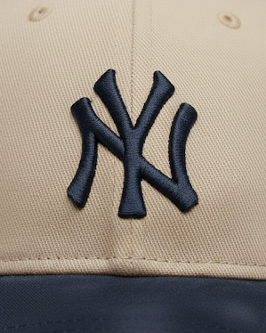 NY Blue/Khaki-White Suede Cap