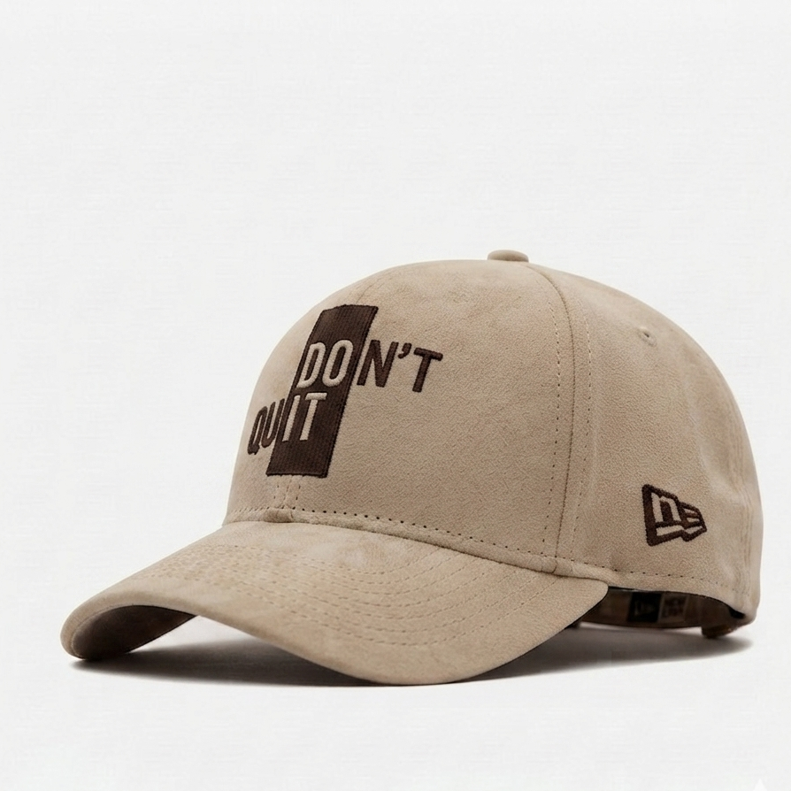Don't Quit Beige Suede Cap