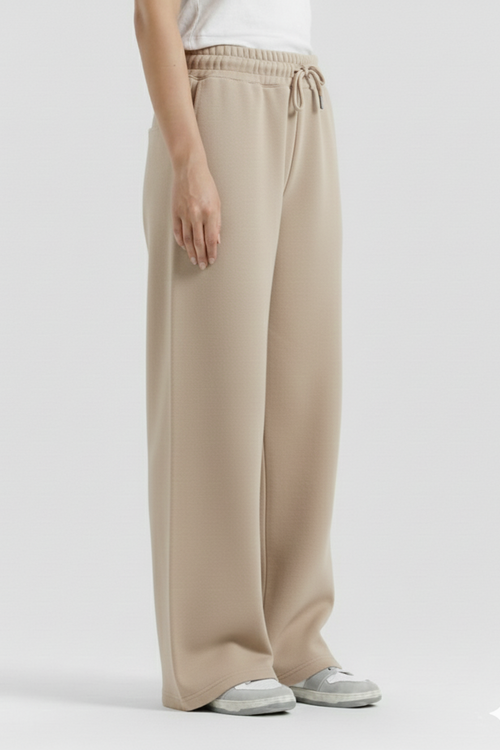 Beige Straight Baggy Trouser