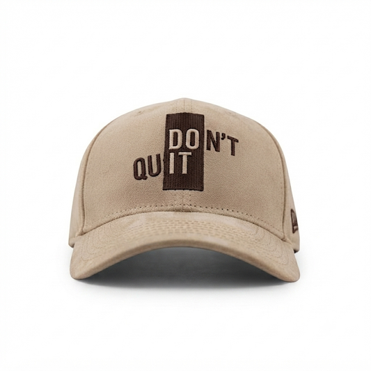 Don't Quit Beige Suede Cap